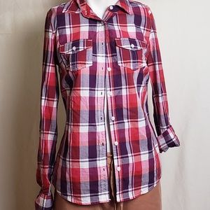Aeropostale plaid button down top size small